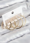 Pirinç Halka Model Gold Renk Kadın Set Küpe