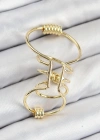 Pirinç Halkalı Model Gold Renk Kıkırdak Küpe