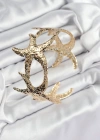 Pirinç Sıralı Deniz Yıldızı Model Gold Renk Kadın Pazu Bileklik