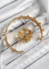 Pirinç Topcuk Model Gold Renk Bileklik Yüzük Set