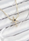 Pirinç Zirkon Taşlı Kutup Yıldızı Model Ezme Zincir Gold Renk Kadın Kolye