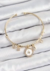 Pirinç Zirkon Taşlı Pusula Model Gold Renk Charm Bileklik