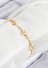 Pirinç Zirkon Taşlı Sıralı Kalp Model Gold Renk Kadın Bileklik