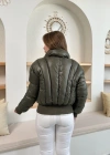 Puffer kısa mont haki st25534