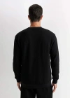 Regular Fit Bisiklet Yaka Jakarlı Sweatshirt