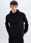 Regular Fit Kapüşonlu Kanguru Cepli Içi Yumuşak Tüylü Basic Düz Sweatshirt X8283az24au