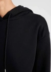 Relax Fit Kapüşonlu Kanguru Cepli Kalın Basic Düz Siyah Sweatshirt