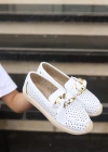 Riwan Beyaz Cilt Babet Ayakkabı