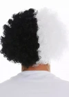 Siyah Beyaz Kıvırcık Afro Bonus Peruk Taraftar Bonus Saç