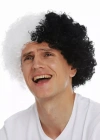 Siyah Beyaz Kıvırcık Afro Bonus Peruk Taraftar Bonus Saç