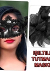 Siyah Işıltılı Tutmalı Fotoğraf Çekimi Maskesi 18x29 cm