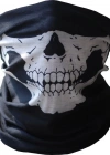 Siyah Renk Dikişsiz Çok Fonksiyonlu Çene Kafatası Yüz Maskesi Baf Buff Bandana Boyunluk Bileklik
