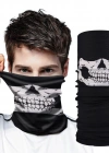 Siyah Renk Dikişsiz Çok Fonksiyonlu Çene Kafatası Yüz Maskesi Baf Buff Bandana Boyunluk Bileklik