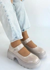 Siyat Bej Rugan Dolgu Topuk Oxford Ayakkabı