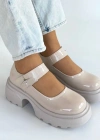 Siyat Bej Rugan Dolgu Topuk Oxford Ayakkabı