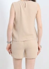 Şortlu Ayrobin takım bej