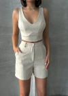 Şortlu keten takım s255014