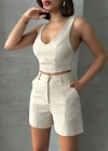 Şortlu keten takım s255014