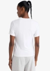Standart Fit Bisiklet Yaka Sporcu Basic Düz Kısa Kollu Beyaz Tişört Beyaz