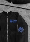 ERKEK Stark Industries Siyah Bomber Mont – Fermuarlı, Cepli, Uzun Kollu, Kapitone Astarlı, Bahar ve Kışlık Ceket - Siyah