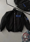 ERKEK Stark Industries Siyah Bomber Mont – Fermuarlı, Cepli, Uzun Kollu, Kapitone Astarlı, Bahar ve Kışlık Ceket - Siyah