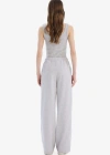 Straight Fit Beli Lastikli Eşofman Altı Uzun Boy Cepli Basic Düz Gri