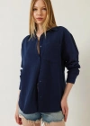 Tek cepli müslin gömlek lacivert pt