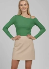 Tek Omuz İpli Bluz Yeşil T4328