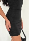 Tek omuz mini elbise 3916