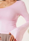 Tek Omuzlu Basic Bluz Pembe T4275