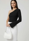 Tek Omuzlu Basic Bluz Siyah T4275