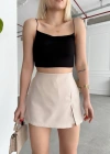 Tek yırtmajlı şort etek