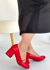Tino Kırmızı Cilt Topuklu Ayakkabı