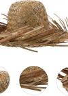 Tropikal Parti Naturel Hasır Hawaii Şapkası 13x36 cm