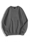 Unisex Basic Bisiklet Yaka Sweatshirt Hoodie