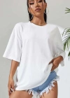 Unisex Baskılı Oversize T-Shirt - Beyaz