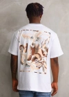Unisex Baskılı Oversize T-Shirt - Beyaz