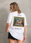 Unisex Baskılı Oversize T-Shirt - Beyaz
