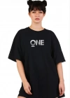 Unisex Baskılı Oversize T-Shirt - Siyah