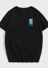 Unisex Baskılı Oversize T-Shirt - Siyah