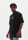 Unisex Baskılı Oversize T-Shirt - Siyah