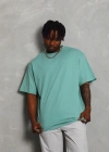 Unisex Oversize Düz Bisiklet Yaka T-Shirt - Mint Yeşili