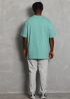 Unisex Oversize Düz Bisiklet Yaka T-Shirt - Mint Yeşili