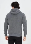 Unisex Tam Fermuarlı Kapşonlu  SweatShirt - Füme