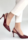 Uster Bordo Rugan Topuklu Ayakkabı