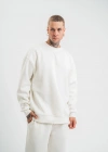 Uzun Kol Bisiklet Yaka Basic SweatShirt - Beyaz