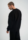Uzun Kol Bisiklet Yaka Basic SweatShirt - Siyah