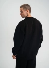 Uzun Kol Bisiklet Yaka Basic SweatShirt - Siyah