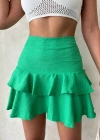 Valonlu fırfırlı etek yeşil s24681