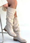 Winda Bej Cilt Körüklü Çizme